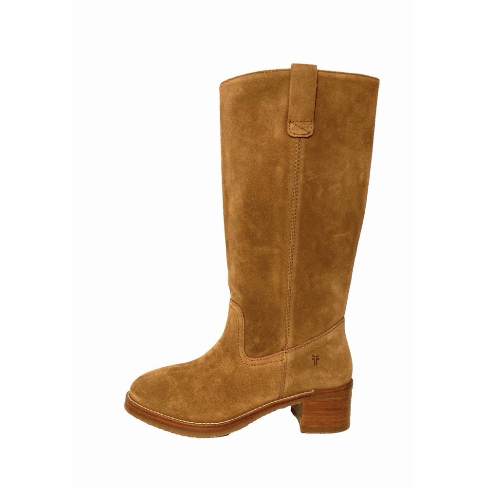 FRYE CAMRYN Tall Pull On Suede Leather Boot Women's Sz 9.5‎ Dune Brown Western
